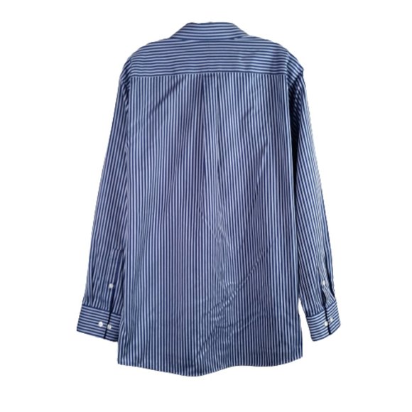 Michael Kors Men’s 16 1/2 34/35 Non Iron Blue Striped Button Down Dress Shirt - Picture 2 of 10